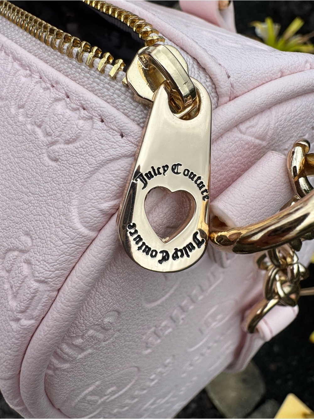 Juicy Couture NWT Powder Blush Satchel Pink Embossed Heart Bag retail $99 - Picture 12 of 12